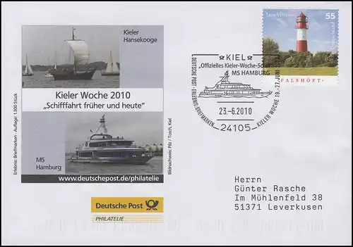 Kieler Woche Schifffahrt Hansekogge, Auflage 1300! SSt Kiel MS Hamburg 23.6.2010