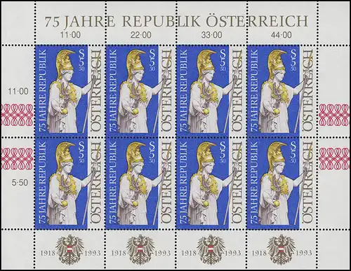 2113 anniversaire République d'Autriche 1993 - Arc complet, frais de port