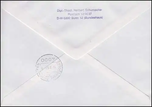 1600 cirque Renz, bloc de 6 avec PLF Feld 3, MeF Eil-FDC Essent Bonn 12.3.1990