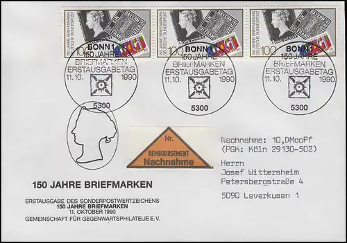 1479 Timbres, MeF NN-FDC ESSt Bonn 150 ans Timbers