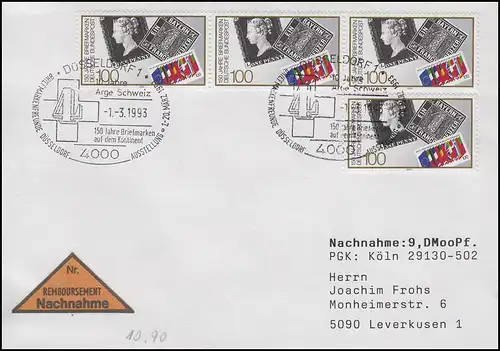 1479 Timbres, MeF NN-Lettre SSt Düsseldorf Exposition & Arge Suisse 1.3.93