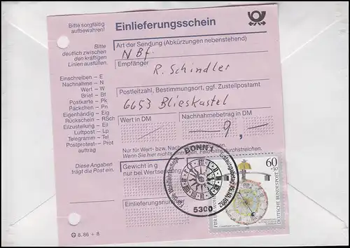 1638 Tag der Briefmarke ER-4er-Streifen MeF NN-FDC ESSt Bonn Ballonpost 15.10.92