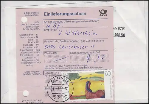 1615 Umweltschutz Rettung Regenwald MeF NN-FDC ESSt Bonn Vogel 11.6.1992