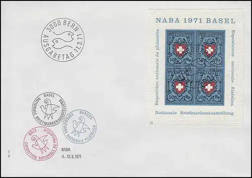 Suisse Block Exposition NABA 1971, FDC ESSst Berne 11.3.1971