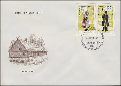 1074-1079 Schönen 1964: 3 Tableaux sur FDC 1, 2 et 3 ESSt Berlin