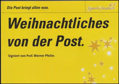 Österreich: Weihnachten 2004 auf FDC signiert Prof. Werner Pfeifer, im Folder