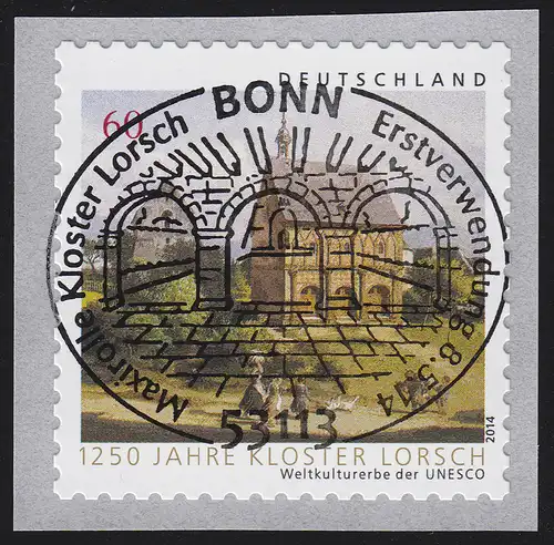 3055 Kloster Lorsch aus 2000-Rolle mit UNGERADER Nummer, EV-O Bonn 8.5.2014