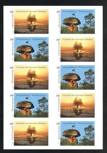 FB 39 Odertal inférieur et Pfälzerwald, feuille feuille de 5x 3080-3081, **