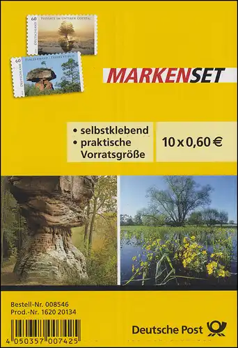 FB 39 Odertal & Pfälzerwald inférieur, feuille feuille de 5x 3080-3081, EV-O Bonn