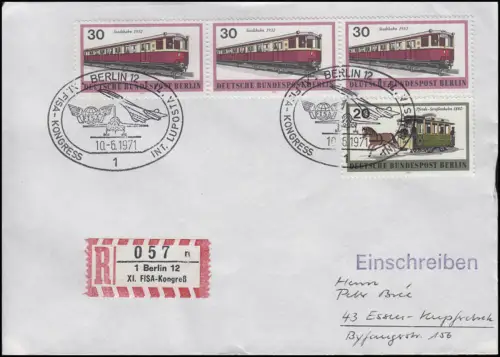 Sonder-R-Zettel XI. FISA-Kongress, R-Bf. SSt Berlin LUPOSTA Flugzeuge 10.6.1971