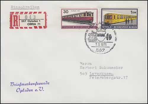382I Stadtbahn mit PLF I, MiF Bf Sonder-R-Zettel OBRIA SSt Opladen D-Lok 7.3.71