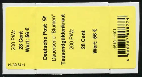 3088 Arrow-root de mille gousses 28 Banderole / autocollants, lignes supérieures déplacées
