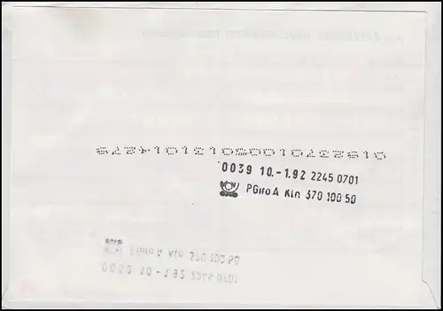 1586 Baden-Württemberg, MeF NN-FDC ESSt Stuttgart Markenpräsentation 9.2.1992