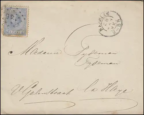 19 König Wilhelm 5 C.EF Brief Nummer 46 Haarlem 28.1.92