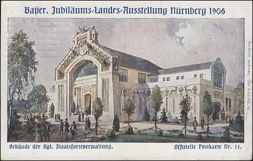 Bayer. Jubiläums-Landes-Ausstellung 1906 Ganzsache Nummer 11, Nürnberg 27.7.06