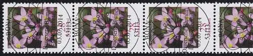 3088 Blume 28 Cent nk 5er-Streifen mit GERADER Nummer, ESSt Bonn