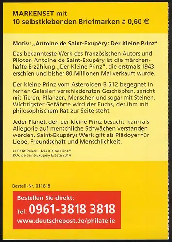 97 MH Antoine de Saint-Exupéry - Der kleine Prinz, postfrisch