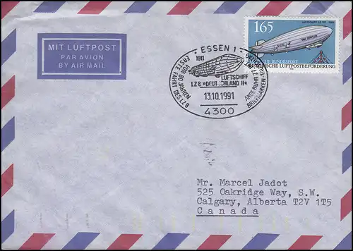 1525 Zeppelin, EF Bf SSt Essen LZ 8 ALLEMAGNE & Encodages orange + jaune E 45