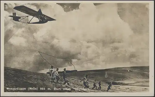 379 Fliegerlager Wasserkuppe - Ansichtskarte 20.7.1932, Start eines Zöglings