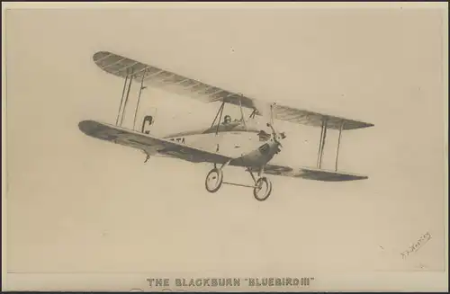 Carte de vue Blackburn Bluebird III, non exécutée
