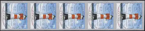 2413 Leuchtturm sk, 5er-Streifen mit UNGERADER Nummer, ESSt Bremerhaven