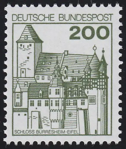 920 Burgen und Schlösser 200 Pf Bürresheim, NEUE Fluoreszenz, postfrisch **