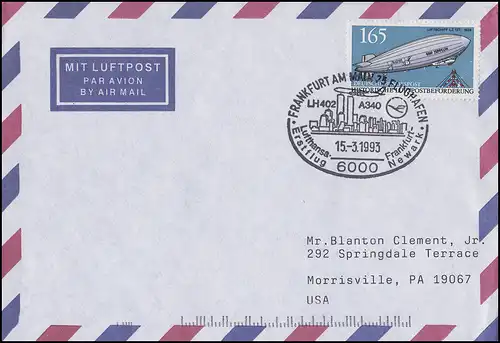 Erstflug Lufthansa LH 402 Frankfurt-Newark, EF Bf SSt Frankfurt/Main 15.3.1995