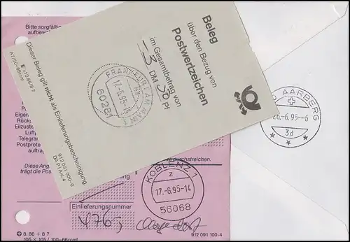 1804 Nations unies, SchWZD-ATM sans DBP, R-Bf SSt Coblenz UNO 17.6.95 Bourse