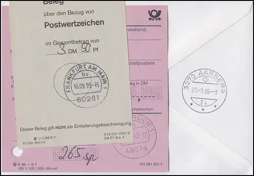 1804 UNO + SchWZD-ATM MiF R-Bf SSt Osnabrück Tag der UNO OSNAPOST 16.9.95