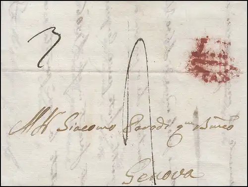 Italien Vorphilatelie Brief Milano / Mailand 1817 nach Genova / Genua