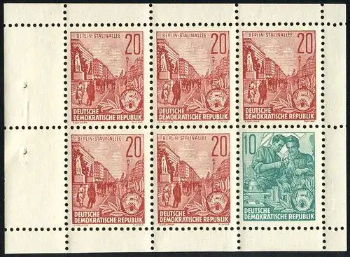 HBl. 9A-XIII aus MH 3 Fünfjahrplan, PLF zweites R in GRUNER defekt, Feld 4, **