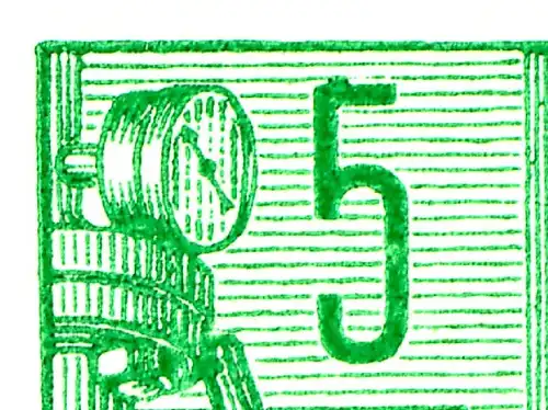 HBl. 7B-V de MH 3 Plan quinquennal, PLF chiffre 5 supérieur avec bosse, case 6, **