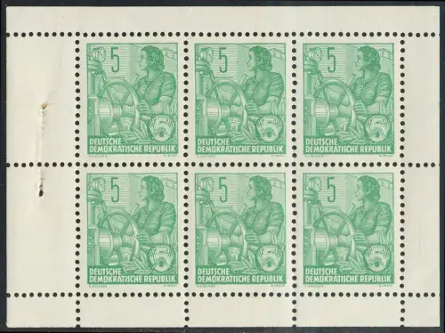 HBl. 7B-V aus MH 3 Fünfjahrplan, PLF Wertziffer 5 oben mit Buckel, Feld 6, **