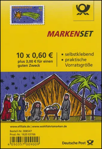 FB 40 Weihnachten - Stern von Bethlehem, Folienblatt mit 10x 3112, **