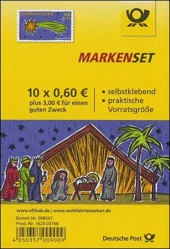 FB 40 Noël - Étoile de Bethléem, feuille de 10x 3112, EV-O Bonn