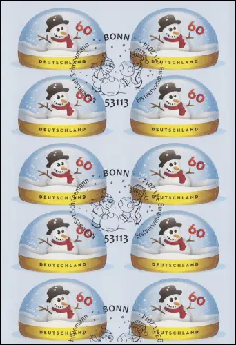FB 41 Winter & Schneemann, feuille de 10x 3113, EV-O Bonn