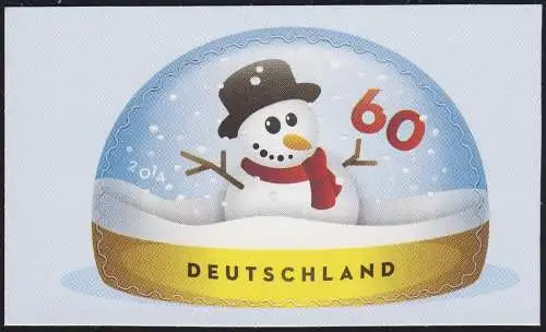 3113 Winter - Schneekugel - Schneemann, selbstklebend aus FB 41, postfrisch **