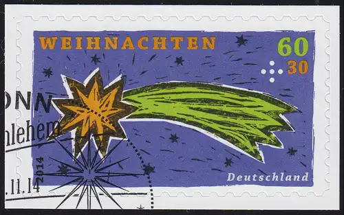 3112 Weihnachten - Stern von Bethlehem, SELBSTKLEBEND, auf neutraler Folie, O