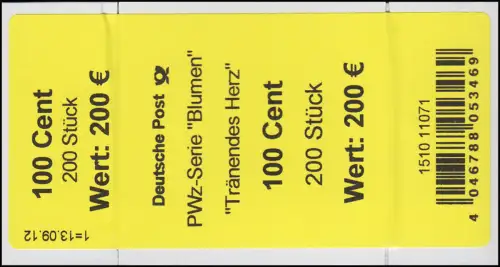 2547 Tränendes Herz 100 Banderole / Aufkleber, Angabe Stück