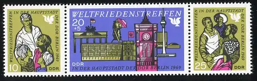 1478-1480 Berlin 1969, ZD mit PLF 1479 Fenster abgeschrägt, Feld 11, **