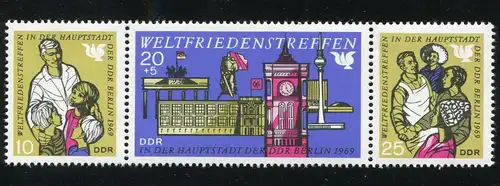 1478-1480 Berlin 1969, ZD mit PLF 1479 Kerbe im E, Feld 23, **
