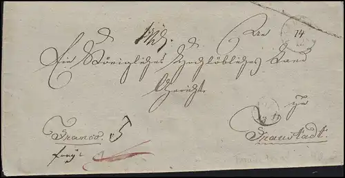 Preußen Vorphilatelie Brief 1834 nach FRAUSTADT Provinz Posen