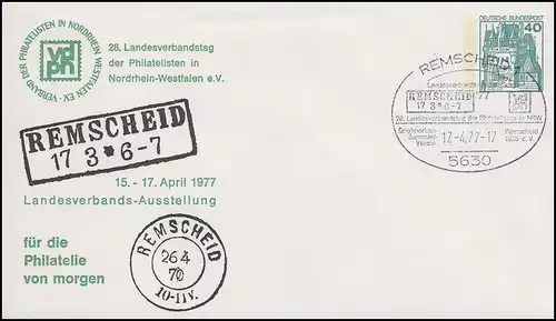 PU 110/18 BuS 40 Pf LV-Salon et exposition NRW vdph, SSt Remscheid 17.4.1977