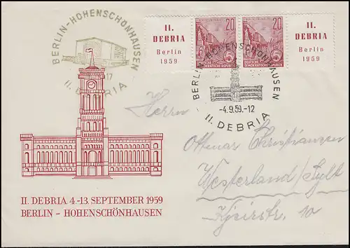 DDR 580BZf DEBRIA-Zusammendruck W Zd 23 auf FDC 4 ESSt Berlin DEBRIA 4.9.54.