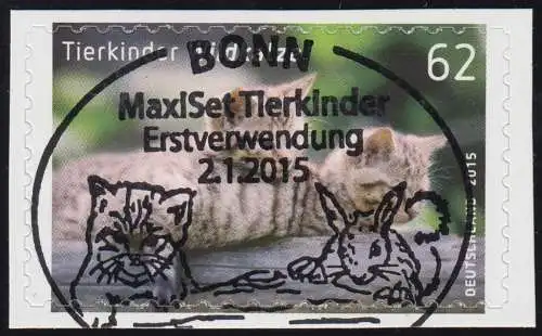 3130 Tierkinder: Wildkatze, selbstklebend aus FB 44, EV-O Bonn