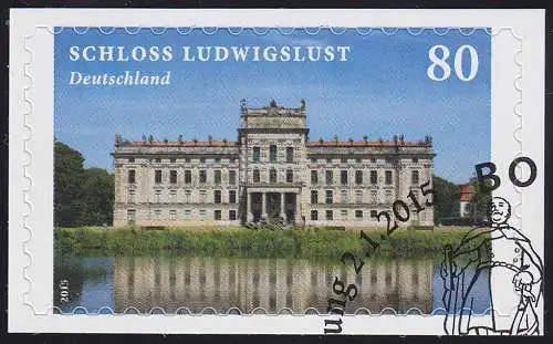 3128 Château Ludwigslust, autocollant, sur feuille neutre, O