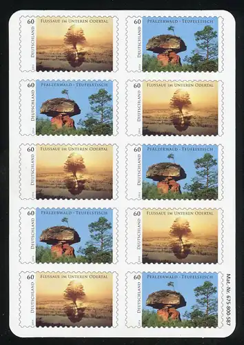 FB 39 Odertal et Pfälzerwald, feuille feuille en plastique avec coins ronds