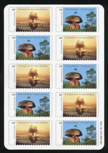 FB 39 Odertal et Pfälzerwald, feuille feuille en plastique avec coins ronds