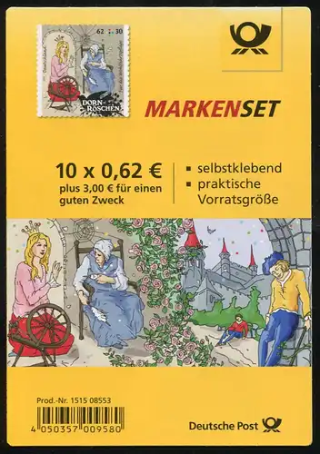 98 MH Grimms conte de fées: Dornröchen 62 cent, premier tampon d'utilisation Bonn 5.2.2015