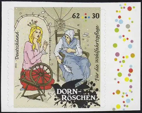 3136 Wofa Grimms Märchen - Dornröschen 62 Cent, selbstklebend aus MH 98, **